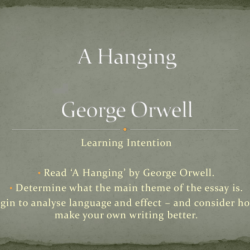 Hanging orwell george essay reading