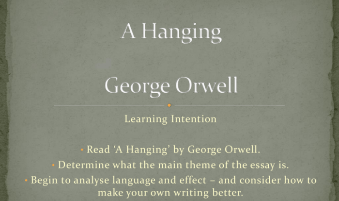 Hanging orwell george essay reading