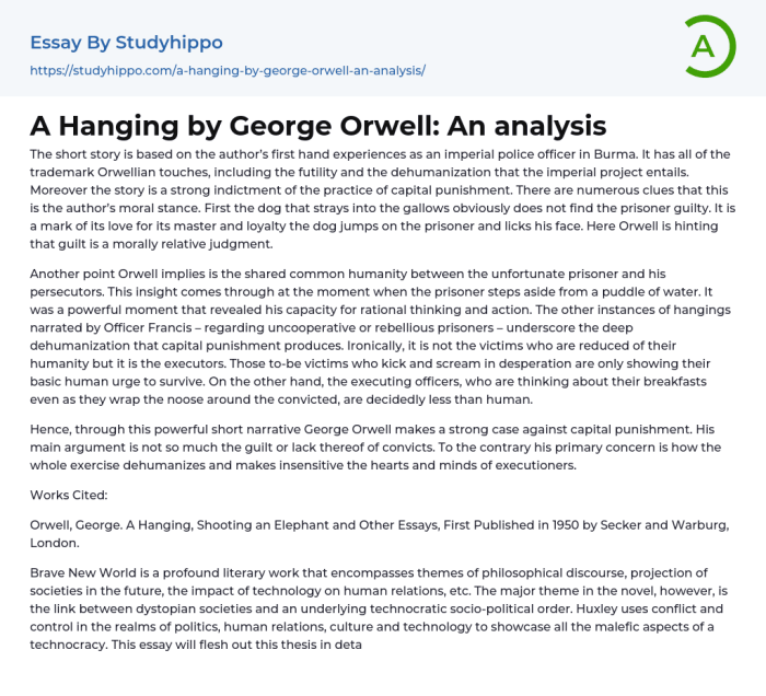 A hanging george orwell essay