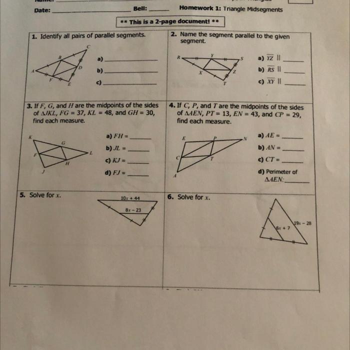 Relationships in triangles answer key