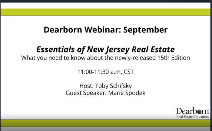 Essentials of new jersey real estate 16th edition