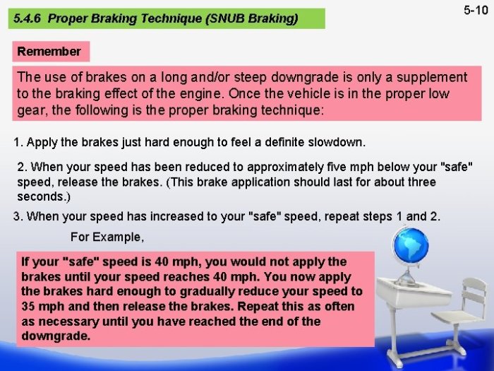 How do brakes work on a long steep downgrade