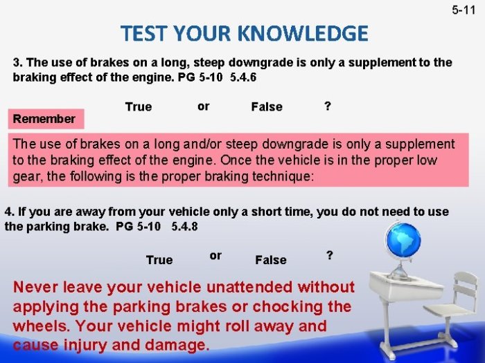 How do brakes work on a long steep downgrade